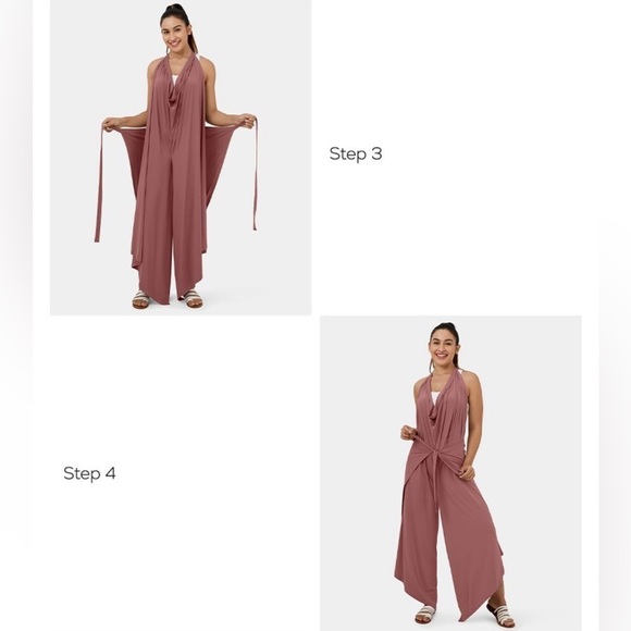 Halara High Waisted Lace Up Split Hem Palazzo Wide Leg Flowy Casual Pants - Picture 12 of 12